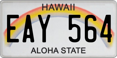 HI license plate EAY564