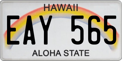 HI license plate EAY565