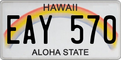 HI license plate EAY570