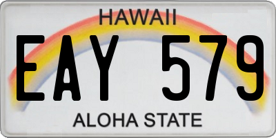 HI license plate EAY579