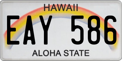 HI license plate EAY586