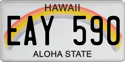 HI license plate EAY590