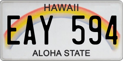 HI license plate EAY594