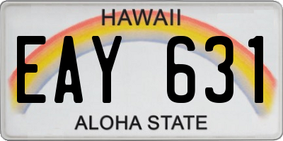 HI license plate EAY631