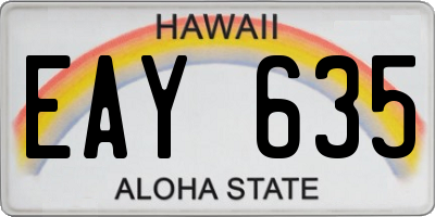 HI license plate EAY635