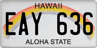 HI license plate EAY636
