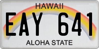 HI license plate EAY641