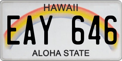 HI license plate EAY646