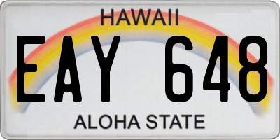 HI license plate EAY648