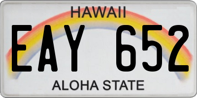HI license plate EAY652