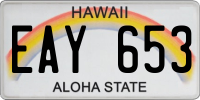 HI license plate EAY653