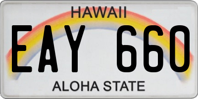 HI license plate EAY660