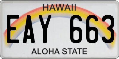 HI license plate EAY663