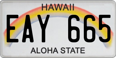 HI license plate EAY665