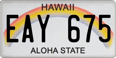 HI license plate EAY675