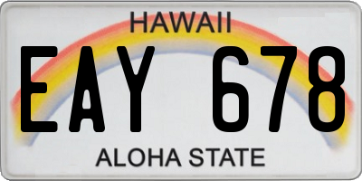 HI license plate EAY678