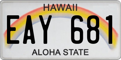 HI license plate EAY681