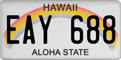 HI license plate EAY688