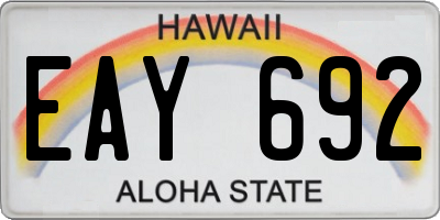 HI license plate EAY692
