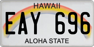 HI license plate EAY696