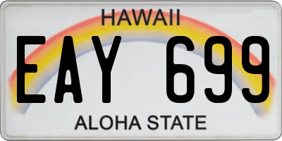 HI license plate EAY699