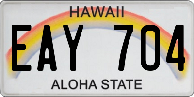 HI license plate EAY704