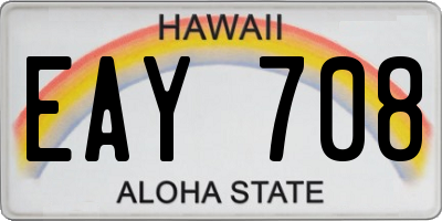 HI license plate EAY708