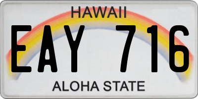 HI license plate EAY716
