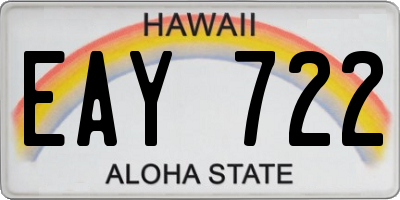 HI license plate EAY722