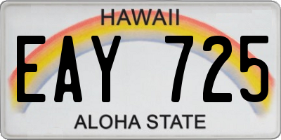 HI license plate EAY725