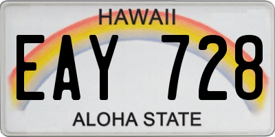 HI license plate EAY728