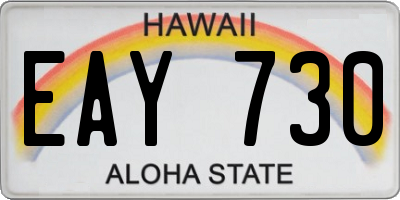 HI license plate EAY730