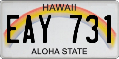 HI license plate EAY731