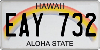 HI license plate EAY732