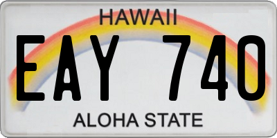 HI license plate EAY740