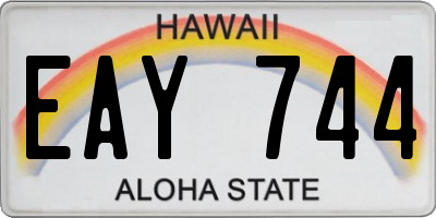 HI license plate EAY744
