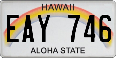 HI license plate EAY746