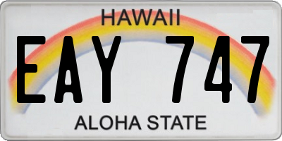 HI license plate EAY747