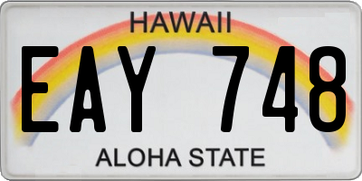 HI license plate EAY748