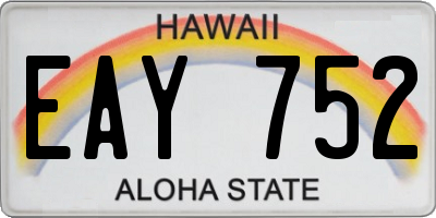 HI license plate EAY752