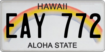HI license plate EAY772