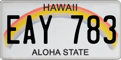HI license plate EAY783