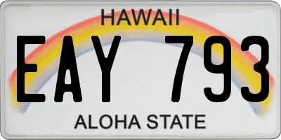 HI license plate EAY793