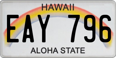 HI license plate EAY796