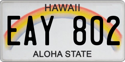 HI license plate EAY802