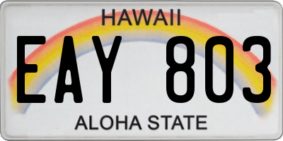 HI license plate EAY803