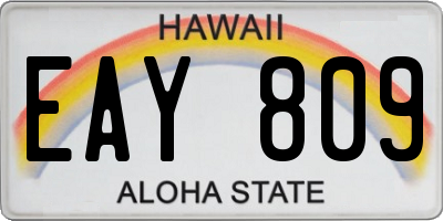 HI license plate EAY809