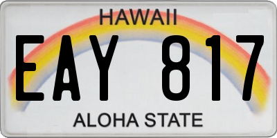 HI license plate EAY817