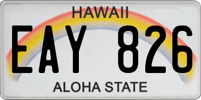 HI license plate EAY826