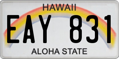 HI license plate EAY831